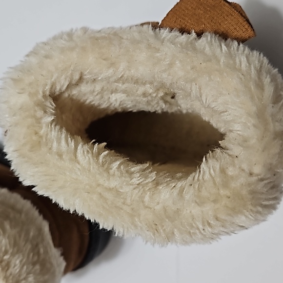 Toddler Slip On Brown Winter Boots Size 6 (22) #S-213 - Picture 5 of 9